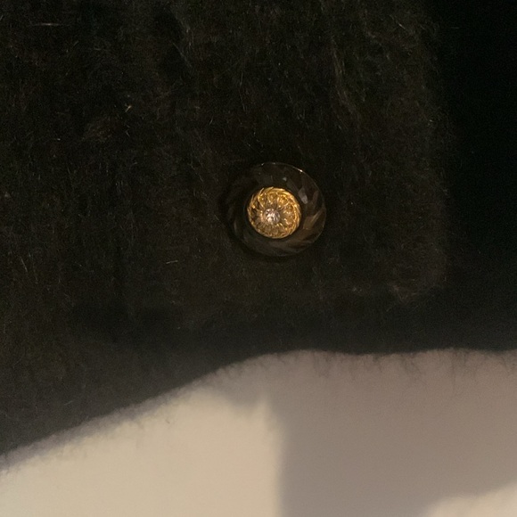 Angora Lambswool Jacket Vintageage Blackk Size Small Mint Condition Soft Cozy - Picture 5 of 12